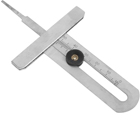 Ipetboom Pied à Coulisse en Acier Inoxydable 0-50 Mm Outil de Mesure des Pneus Jauge de Profondeur de Bande de Roulement Précise pour Voiture, Moto et Camion Contrôle Usure Sécurité
