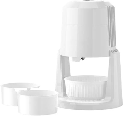 Máquina De Afeitar Hielo Automática, Eléctrica Pequeña For El Hogar, Trituradora Ajustable Dos Velocidades RefrigeracióN De Alta Eficiencia(White)