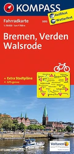 KOMPASS Fahrradkarte Bremen - Verden - Walsrode: Fahrradkarte. GPS-genau. 1:70000 (KOMPASS-Fahrradkarten Deutschland, Band 3013)