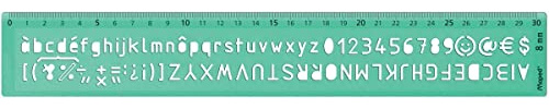 Maped 258608 Schriftschablone, Schrifthöhe: 8 mm, grün-Transparent
