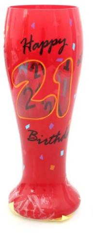 Top Shelf 21st Birthday Beer Glass - Mens Beer Stein