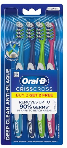 Oral B Pro Health - Suave (compra 2 y obtén 2 gratis) (antiplaca) para adultos, manual, multicolor