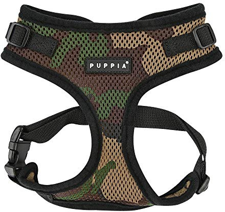 Puppia Ritefit Hundsele för liten hund- och medelstor hundsele – justerbar och supermjuk i många färger – kan också användas som valpsele – anti-drag hundkoppel, kamouflage, S