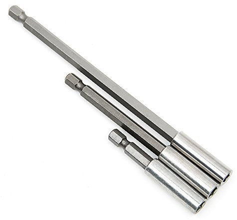 MALAYAS Estensioni per punte magnetiche del trapano, kit da 3 pezzi per viti e dadi, per qualsiasi trapano ed avvitatore portatile, estensioni per cambio rapido da 5,1 cm, 10,2 cm e 15,2 cm, con codolo esagonale di 6,35 mm.