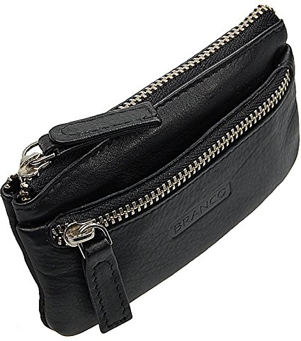GoBago Branco Schlüsseltasche Leder Schlüsseletui Schlüsselmappe Auto Etui Tasche (Schwarz)