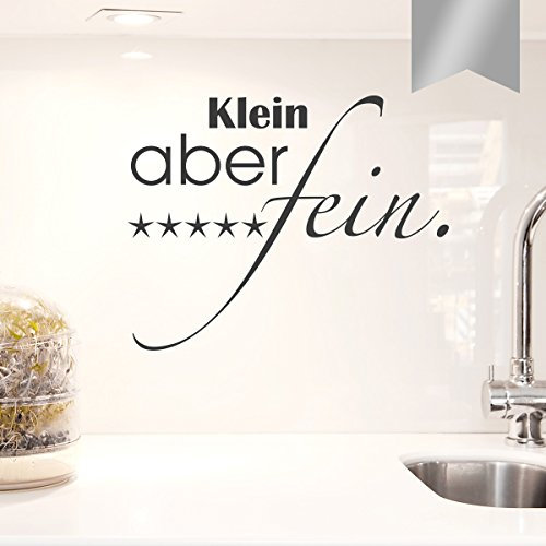 WANDKINGS Wandtattoo - Klein aber fein. (mit 5 Sternen) - 40 x 32 cm - Silber - Wähle aus 5 Größen & 35 Farben