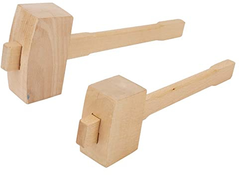 Wooden Mallet Hammer with Handle, Large Wooden Mallet Woodworking Wooden Beechwood Tapping Tool Professional Carpenters Hammer for DIY Carpentry Making Tool(Large)