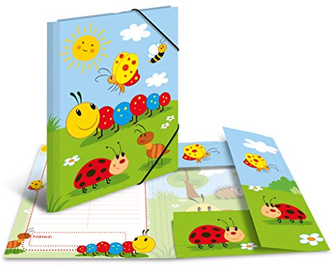 HERMA Sammelmappe A4 Kinder Geburtstag, Eckspanner-Mappe aus Pappe mit Kindergarten Motiv, Gummizug, Innenklappen und Innendruck für Jungen, Mädchen und Kinder