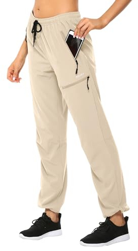MOCOLY Pantalon Randonnée Femme Léger à Séchage Rapide Imperméable en Plein Air Pantalon Montagne Pantalon Sport Cargo Extensible Pantalon Travail Pantalon Chasse avec Poche Zippée UPF 50