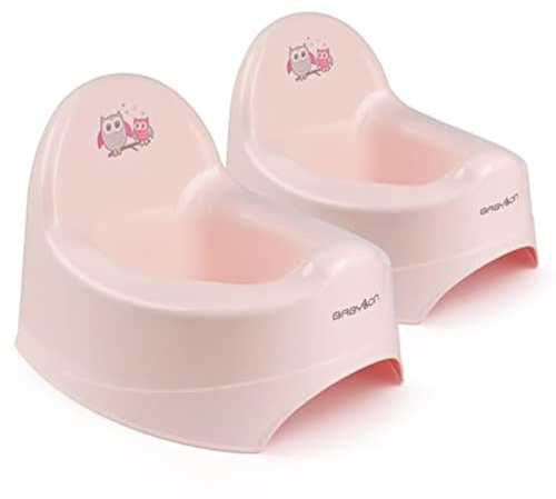 BABYLON Kinder Töpfchen Nautilus, Anatomisсh kinder toiletten, Kinder Klo, Nachttopf für Kinder, baby toilette, Jungen/Mädchen Kindertöpfchen ab 1 Jahr, töpfchen für kinder Rosa Set 2 Stück