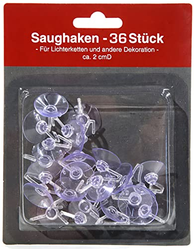 Set Saugnapf mit Haken 24 Stück - Halterung für Lichterkette Lichternetz Girlande - Weihnachtsdeko Lichtervorhang Halter