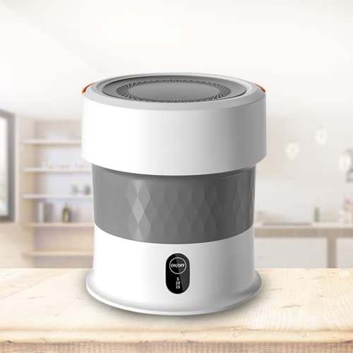 PanHuiWen Pliable Machine A Laver Camping Automatique Ultrasonique Lave Linge Portable Electrique 13L Pratique Voyage d'affaires à Domicile,White-Ozone