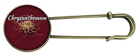 Fiori crisantemi fiore splendidamente retrò spilla in metallo clip gioielli, Medio