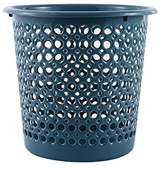 DYPASA Mülleimer für Haushalt, Korb, Kabel, Kabel, Papierkorb, Basketball, Küche, Bad, Schlafzimmer, Großes Büro, Wohnzimmer, Müll, rund (Farbe: Blauw)