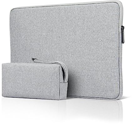 jooeer 13 Inch Laptop Sleeve Case Compatible with 13 MacBook Air/Pro M2 M1 13.3 Chromebook Notebook, Slim Protective Waterproof Padded Cover with Accessories Pouch, Grey