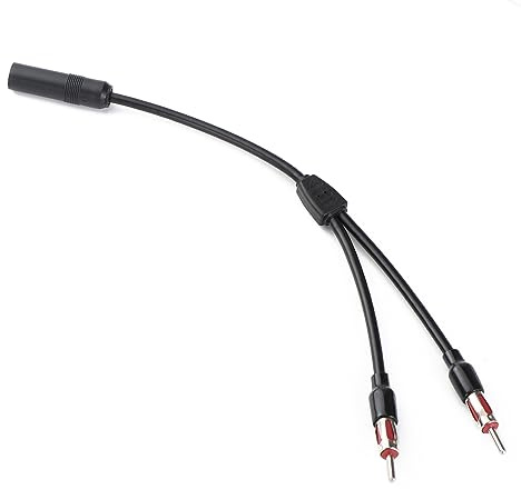RedYutou Universal car Antenna 1 Female to 2 Male Splitter Y-Shaped Radio Antenna Adapter Connector Cable FM AM Stereo Audio（12 inch）