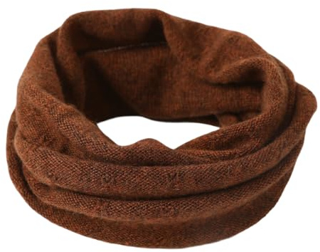 Prettystern Damen Kaschmir Loop Schal - Warm, Weich & Stylisch - Rot-Braun