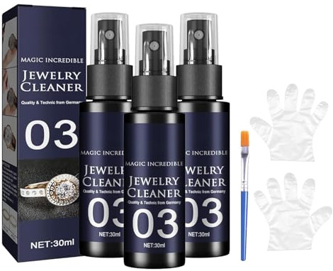 Hliloy Jewelry Cleaner, Anti Tarnish Jewelry Coating Spray, Quick Jewelry Cleaning Spray, Jewelry Diamond Cleaner Anti-Tarnish Silver Gold Gem Polishing Solution Spray (3PC)