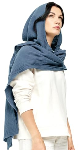 SueaLe Trendiger Damen Kapuzenschal Aus Baumwolle 2-in-1-Anzug Einfarbig Pullover Mütze Schal Wärmemütze Erwachsene Wintermütze Für Jugendliche Kapuzenschal Für Damen Winter Kapuzenschal Mütze