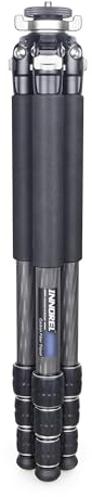 INNOREL KT254CF Treppiede in fibra di carbonio professionale portatile compatto treppiede da viaggio per fotocamera digitale DSLR Supporto con colonna centrale regolabile Tubo 1.01in/25.6mm Carico