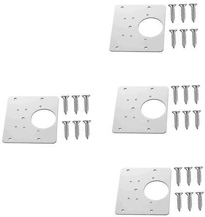 SOESFOUFU 4 Stück Scharnierfeste Platte Möbel Reparatur Set edelstahlplatte Falten Miniaturhalter Reparaturhalterung Metall reparaturhalterung edelstahl Schranktür Scharnierplatte
