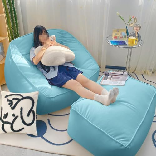 Riesiger Sitzsack-Sessel für Erwachsene mit Armlehnen, Big Lazy BeanBag Sofa mit EPP-Partikeln gefüllter Sitzsack Sofa Stuhl für Wohnzimmer, Schlafzimmer, Blau-2