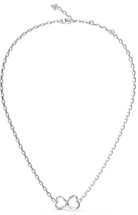 Guess Collier Pour Femme Avec cœur argenté JUBN04616JWRHT-U, Cristal