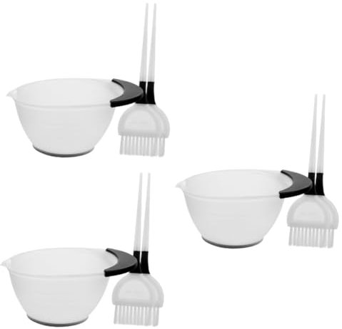 Healeved 3sätze Haarfärbepinsel Mit Schale Professionelles Färbeset Für -haarfärbung Inklusive Weißer Schale Und Pinsel Für Friseursalons Und Zuhause Einfach Zu Reinigen Und