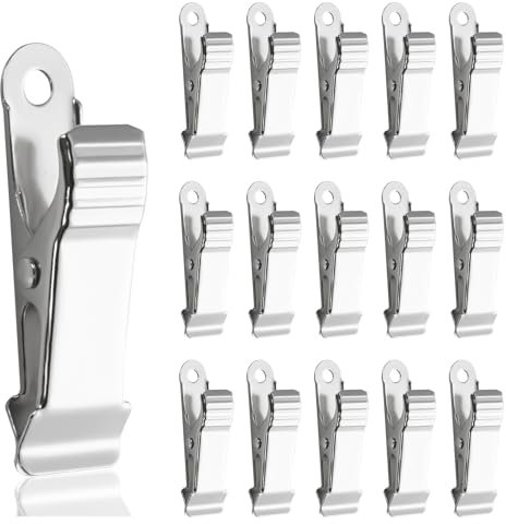 Prebarfun 45 Pcs Spring Clamps, Small Crocodile Clips, 1/2 Inch Wide Mini Spring Clips Clamps for Camping, Market Stall, Curtain, Wire, Photo, Crafting & DIY Decoration