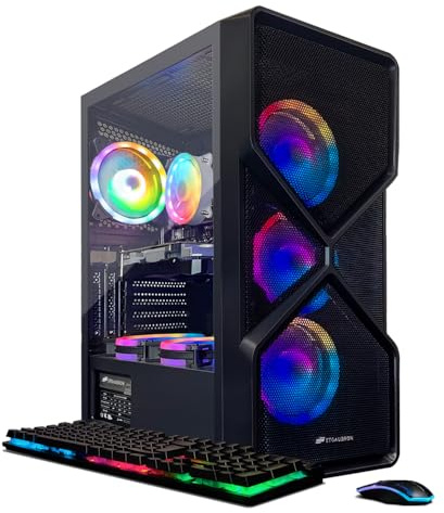 STGAubron Gaming PC Computer Desktop, GeForce RTX 2060 Super 8G, Intel Core I7 8th up to 4.1GHz, 16G DDR4, 1T SSD, WiFi 6 & BT 5.2, RGB Fan x6, Windows 11 Home
