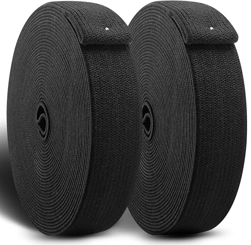 CZ Store® - Gummibänder zum Nähen |2ER SET| 20 MM breit | 15 M lang | ✮LEBENSLANGE GARANTIE✮ - Elastisches Polyester-Band, Strick- & Nähzubehör, starke Bänder für Kleidung, Hosen - Schwarz