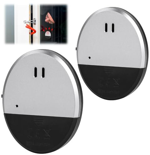 Flintronic 2 Pack Window Alarm, 130dB Ultra Slim Vibration Alarm Sensors, Glass Break Security Alert, Detects Glassbreak & Vibration, Suitable for Home, Office, Dorm Room, RV