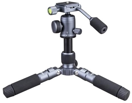 NOLOWY Trípode pequeño de 50.8 cm para cámara réflex digital y videocámara, trípode de escritorio de aleación de aluminio con cabezal de rotación de 360 grados