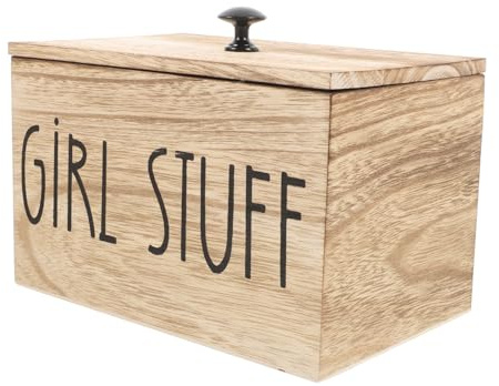 TOBBOMEY Holz Damenbindenhalter Aufbewahrungsbox Mit Deckel Organizer Für Badezimmerablage Feuchtigkeitsschutz Und Fächer Spa Badezimmer Zubehör Femininer Hygieneartikel Organizer