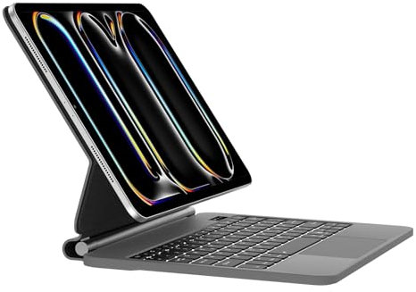 Occtingkind Magic Keyboard iPad Pro 13 pulgadas 2024 M4: iluminación RGB de 7 colores, trackpad, funda de teclado magnético con USB-C | Compatible A2925/A3007/A2926 | QWERTZ DE | USB C | Bluetooth |