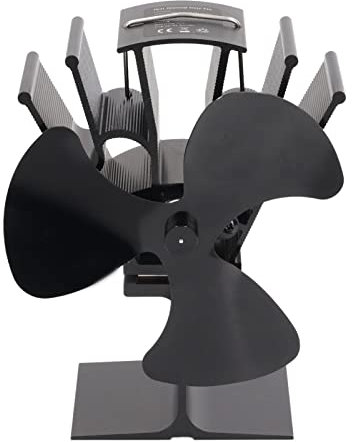 NutriEss Ventilatore per stufa a legna alimentato a calore a 3 pale, silenzioso, resistente alle alte temperature, ventilatore per camino, flusso d'aria migliorato per stufa a