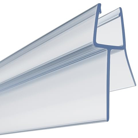 ASRA Clear Shower Bath Screen Door Seal Strip for 4 to 6mm Glass Covers Gaps up to 12mm Easy Fit 87cm Trim to Size No Leaks DIY Installation Replacement