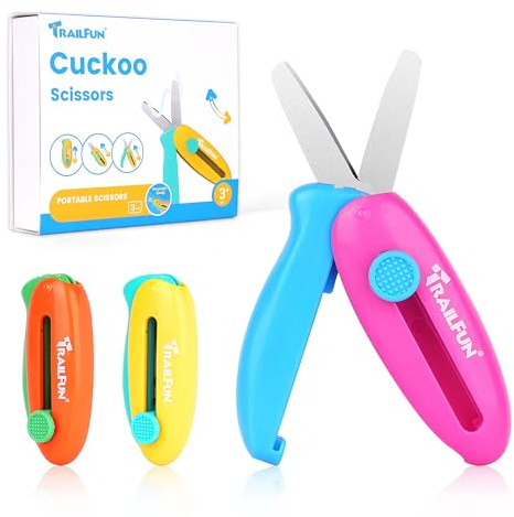 YPLUS Retractable Safety Scissors, 3Pcs Mini Craft Cutting Tools