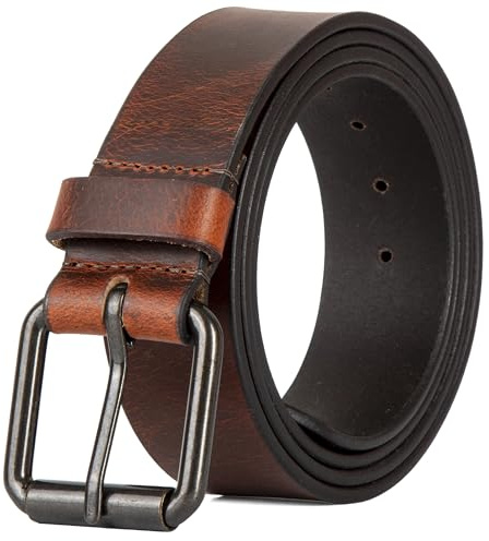 Woodland Leathers Mens Belt Genuine Leather Belt for Jeans and Dress, Big, Tall and Wide Leather Belt Black and Brown (Brown 2, Xlarge (40-44))