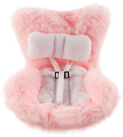 Autositz für Puppen 10 – 17 cm, Puppensitz zur Belüftung von Autos, mit weichem Plüsch, Rosa, dekoratives Sofa, für Lüftungsgitter, Dekoration, Plüschpuppen, Zubehör