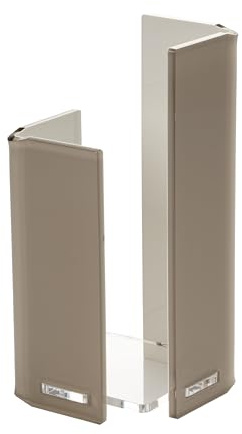 LINEE Recanati MEDITERRANEA Porta Bicchieri Singolo in PMMA 10x10x20 cm – Supporto Moderno da Tavola per Bicchieri – Made in Italy (Sabbia Trasparente/Bianco)