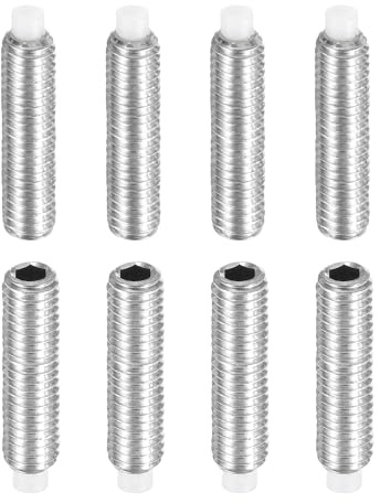 sourcing map Madenschrauben mit Nylonspitze, M5 x 20 mm, metrische Innensechskantschrauben, 304 Edelstahl, für Möbelreparatur, industrielle Maschinen und Geräte, 8 Stück