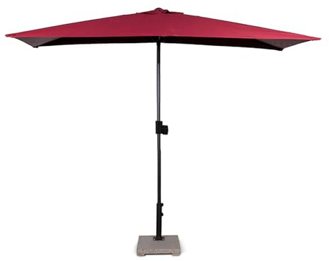 Ombrellone da esterno per patio, rettangolare, con manovella, parasole portatile per giardino, balcone, D-25 kg, 250x130cm
