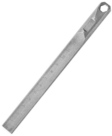 Uqezagpa High Strength Straight Ruler Waist Hanging Crowbars 8mm Hexagon Wrench Portable Pry Rod Hard Ruler Easy To Car Outdoor Survival Tool