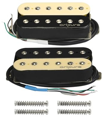 OriPure Alnico Set di 5 pickup per chitarra elettrica Humbucker a doppia bobina per mastro 7,2 K+ e pickup ponte 8,4 K per chitarra elettrica Zebra.