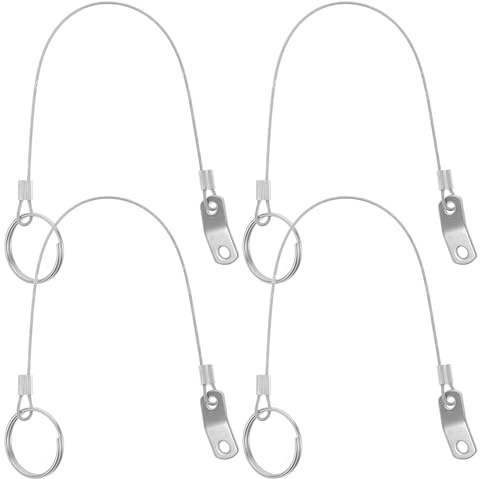 Amosfun Perni a Sgancio Rapido in Acciaio Inox con Cavo di Sicurezza 240Mm Set 4 Pezzi per Imbarcazioni Accessori Marina per Ancoraggio e Fissaggio Cordini Anti-Perdita