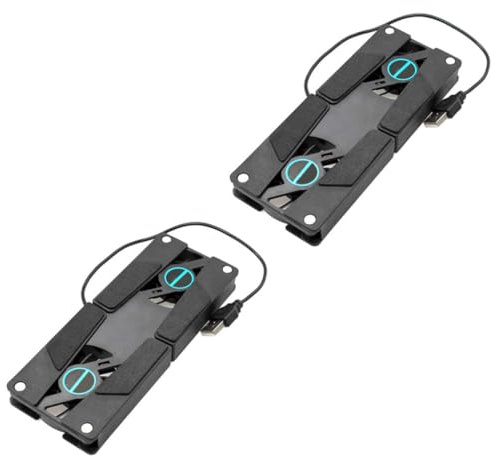 Toddmomy Base di Raffreddamento per Laptop Portatile Doppia Ventola Pieghevole in Abs Antiscivolo, 2 Pezzi, per Gaming e Atmosfera Estiva