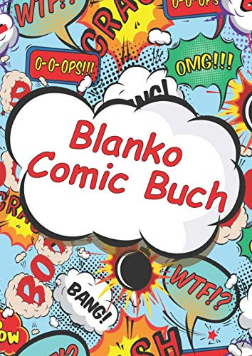 Blanko Comic Buch: 100 Seiten mit leeren Comic Rastern zum selber zeichnen - hochwertiges dickes Zeichenpapier - Mangas und Cartoons malen