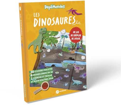 Les dinosaures - DépliMondes 4 ans +: Lis, déplie, joue et découvre le monde des dinosaures avec ton livre-jeu devenu imagier géant !