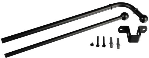 Liedeco Gardinenstange mit Schwenkarm schwarz Variante 030-050 cm ausziehbar